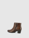 Brown Zip Up Ankle Boots